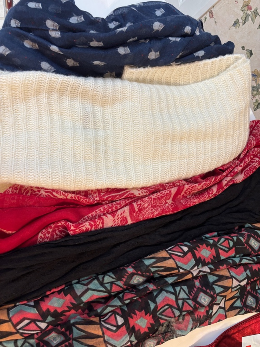 Lot of 5 Cozy Warm Women’s Scarfs